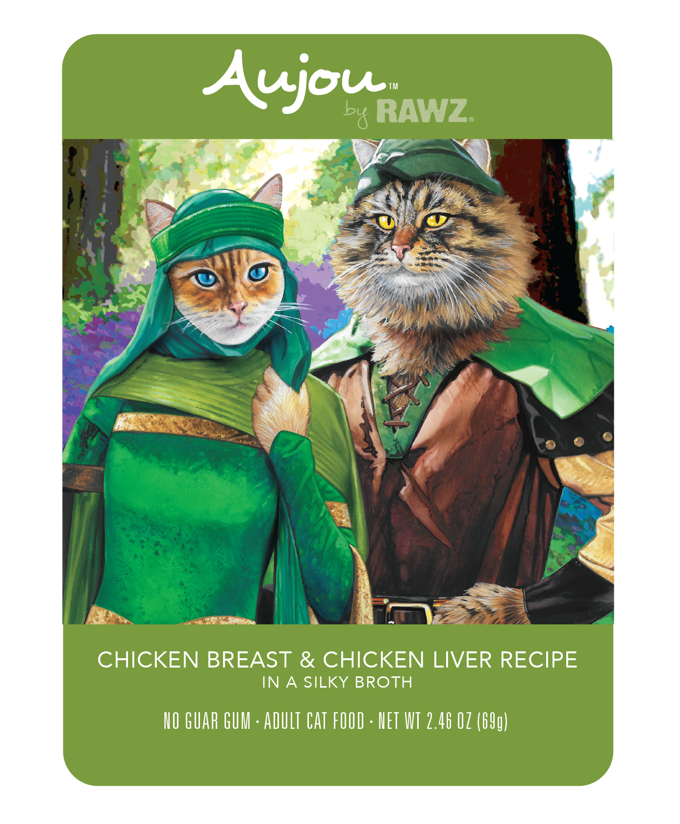 Rawz Aujou Chicken Breast & Liver 2.46oz Case for Cats