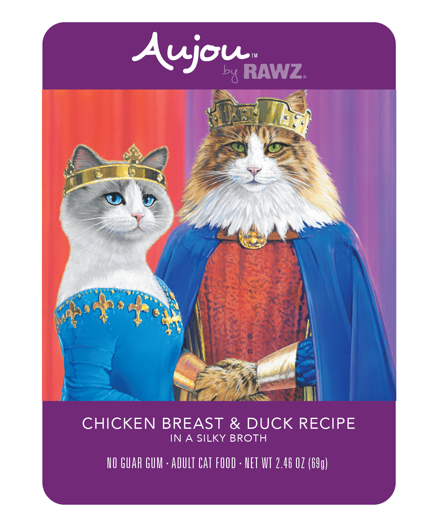 Rawz Aujou Chicken Breast & Duck 2.46oz Case for Cats
