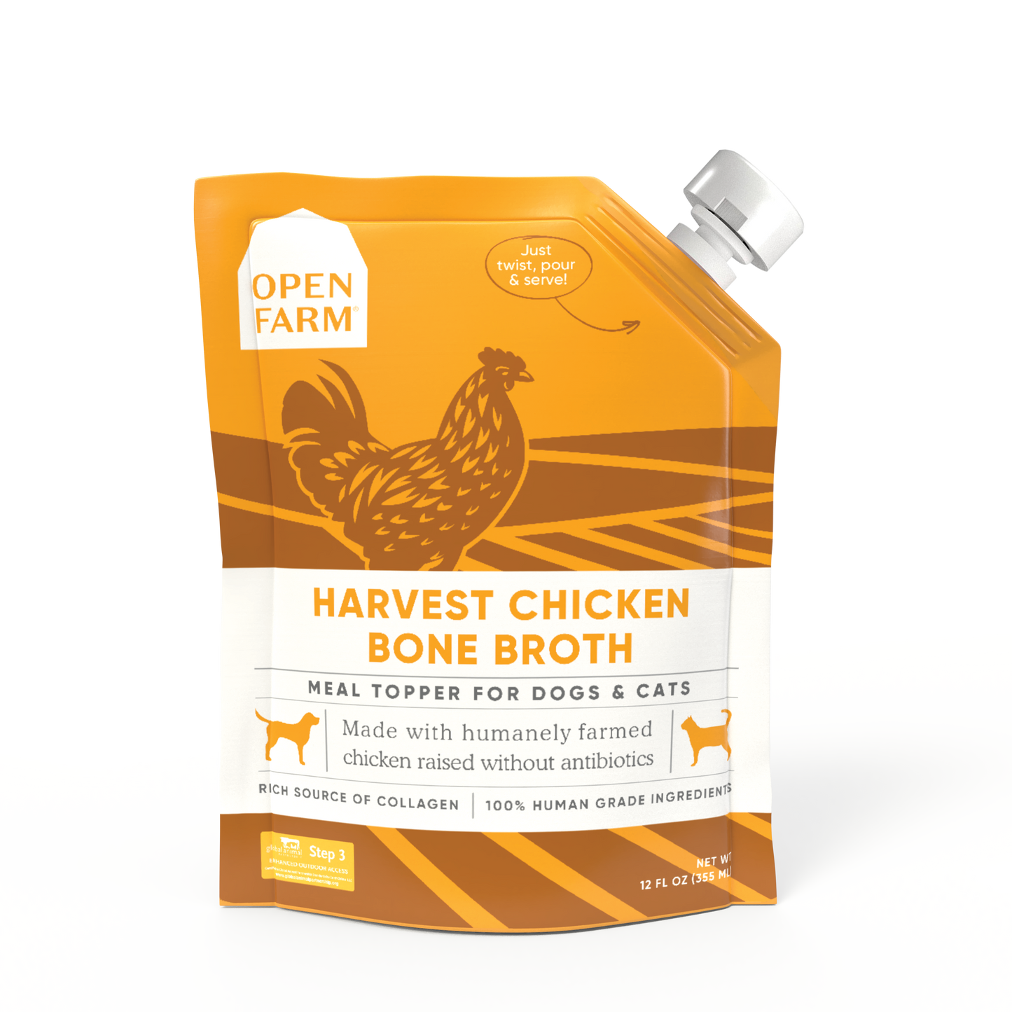 Open Farm Chicken Bone Broth 12oz 6ct Case for Dogs