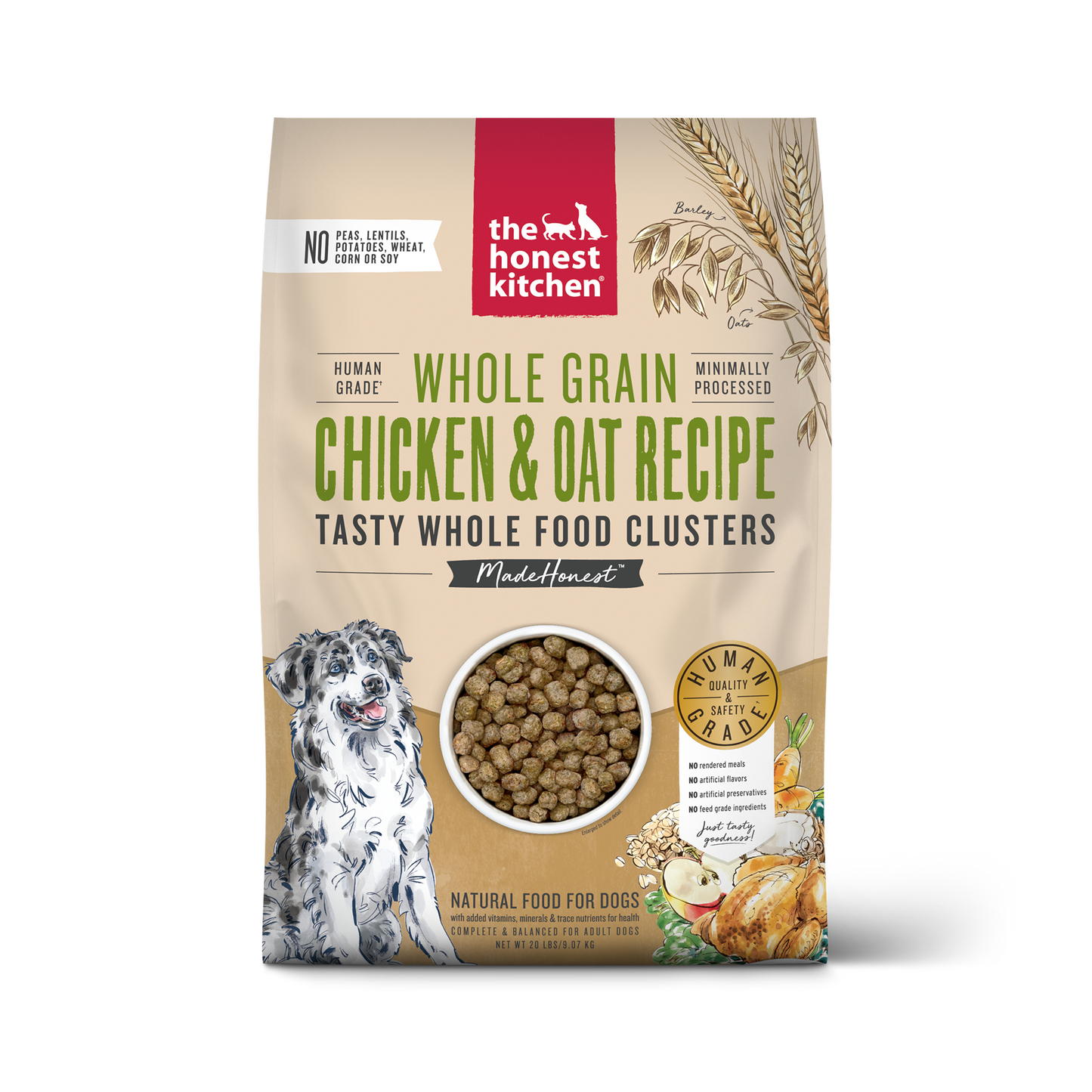 The Honest Kitchen Clusters Chicken Whole Grain 20lbs for Dogs