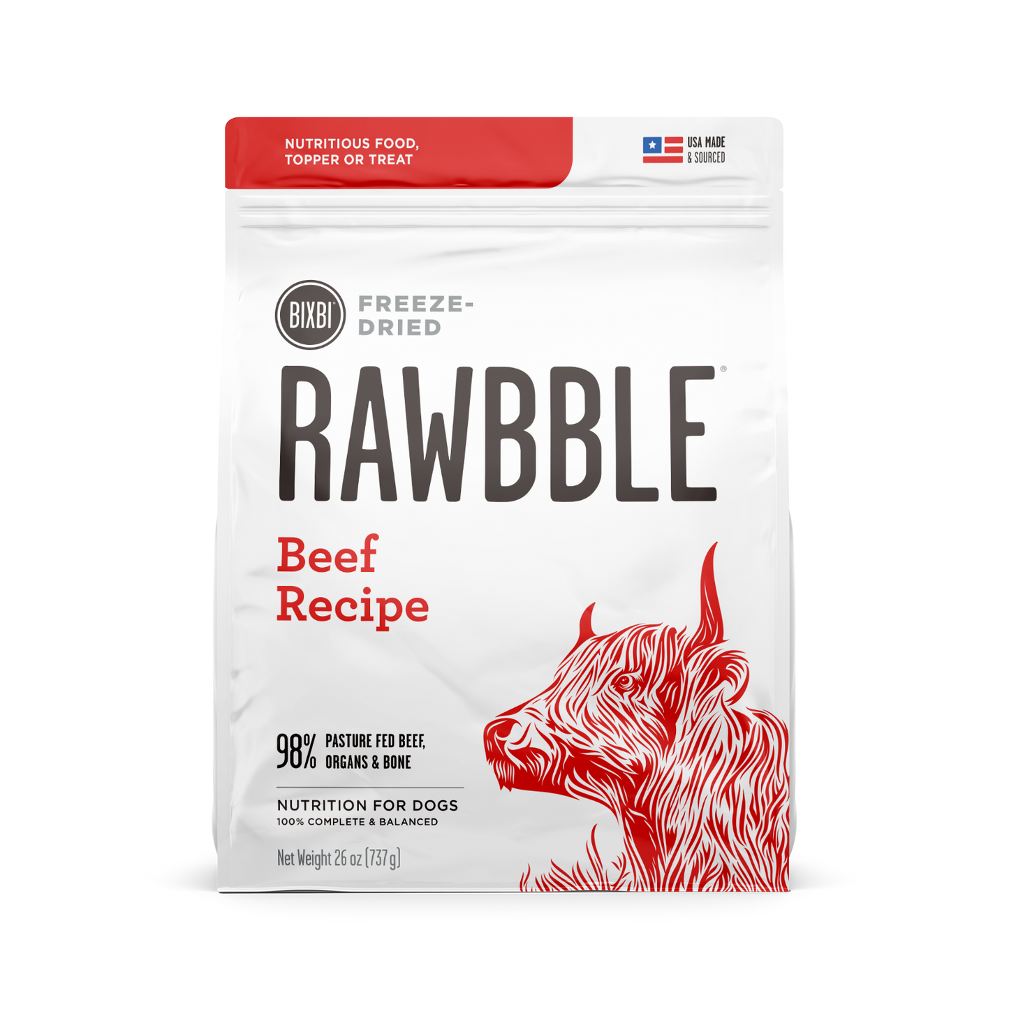 Rawbble Freeze Dried Beef 26oz for Dogs