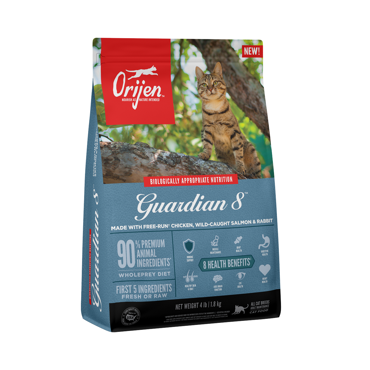 Orijen Guardian 8 Chicken, Salmon & Wild Caught Rabbit 4lbs for Cats