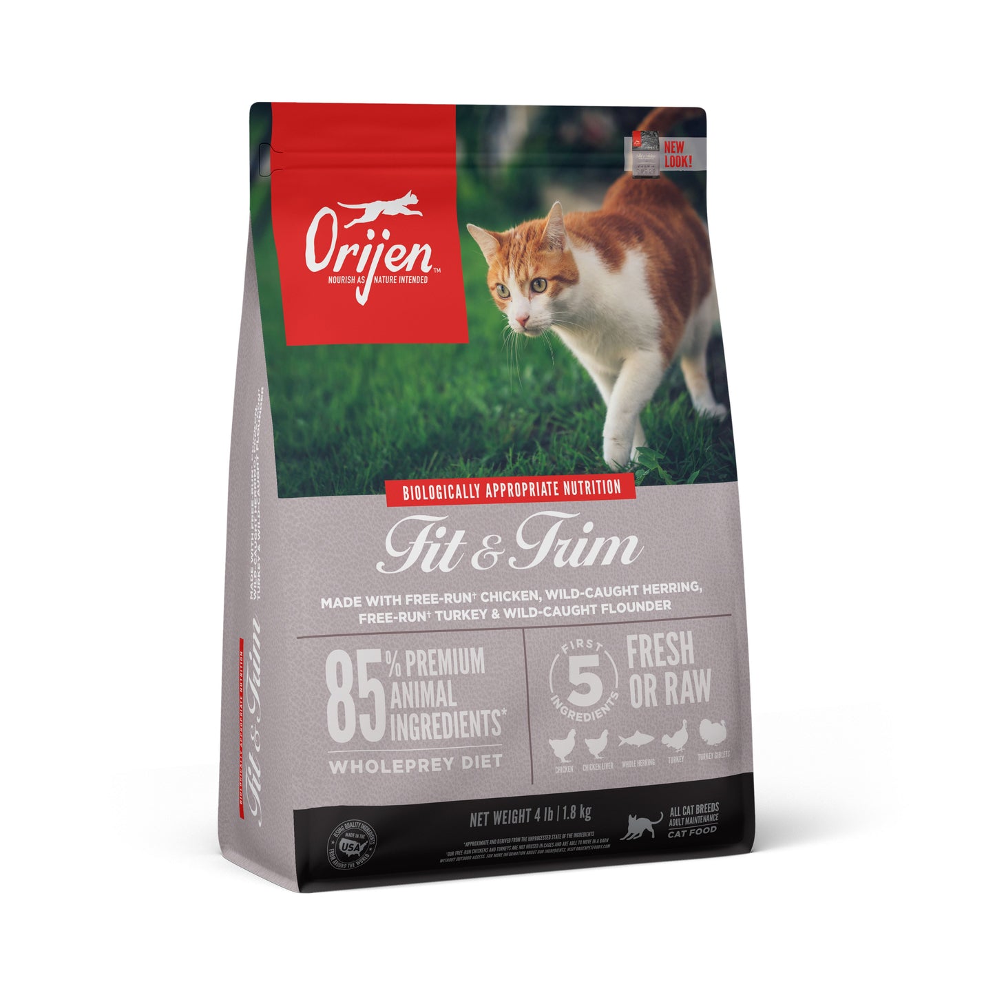 Orijen Fit & Trim Chicken, Herring, Turkey & Flounder 4lbs for Cats