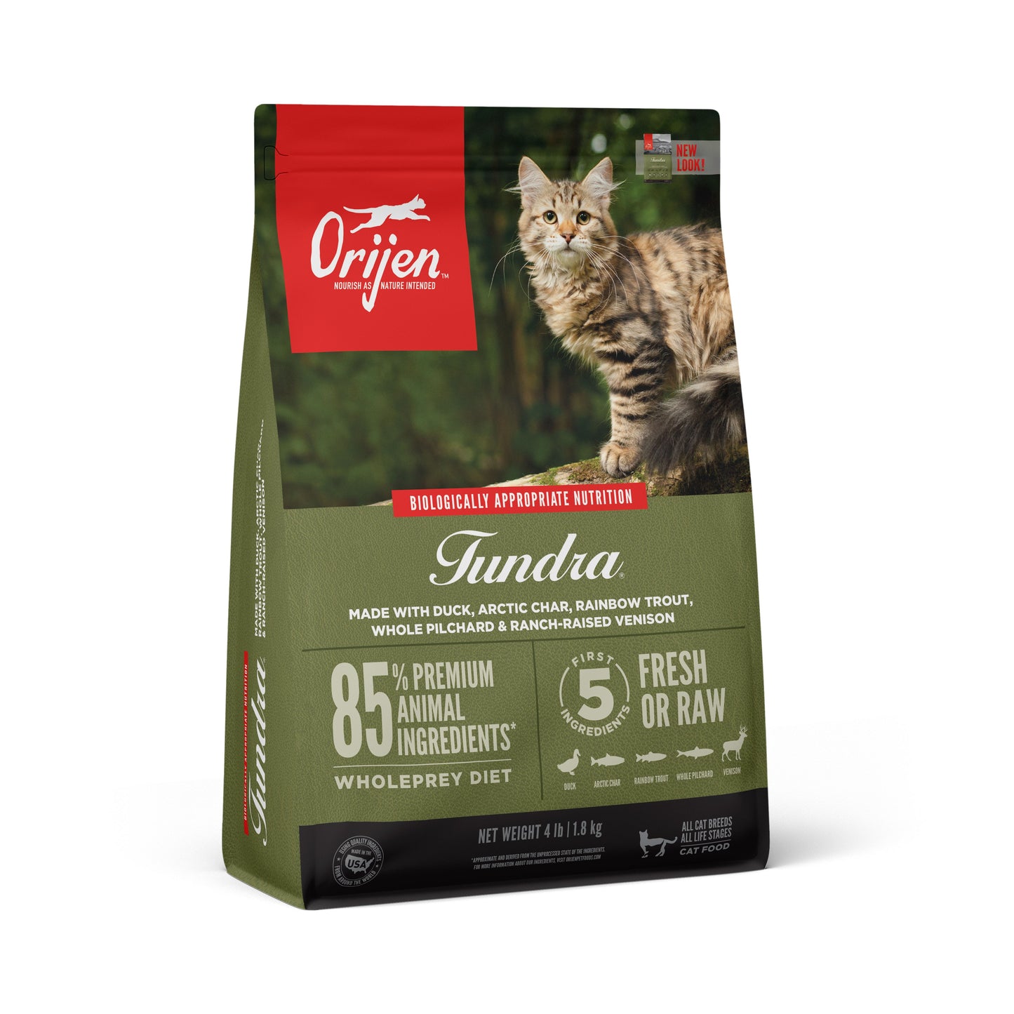 Orijen Tundra Duck, Artic Char, Rainbow Trout, Pilchard & Venison 4lbs for Cats
