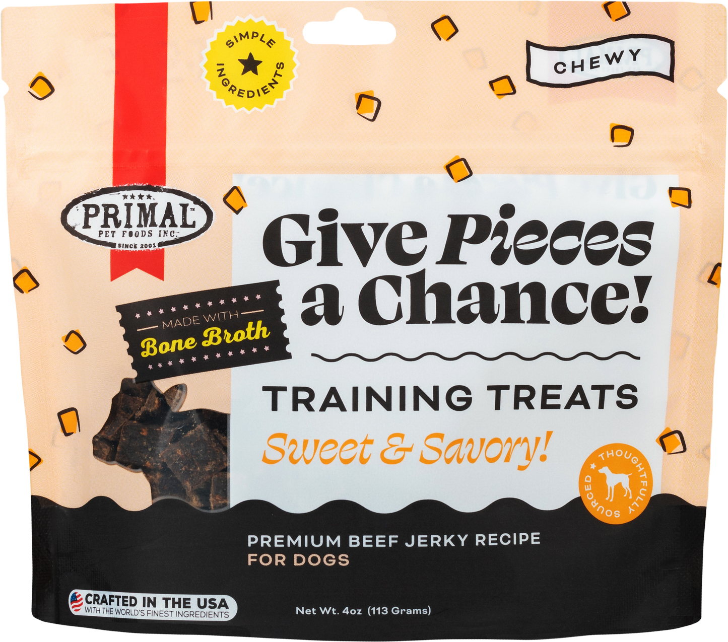 Primal Training Treat Beef 4oz For Dogs