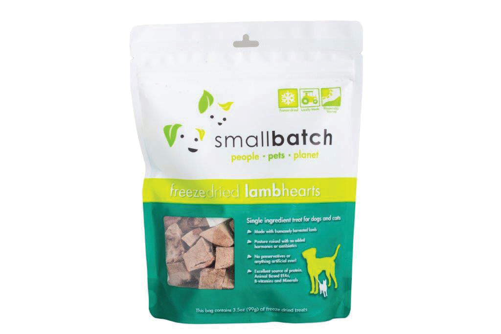 Small Batch Freeze-Dried Lamb Hearts 3.5oz For Dogs
