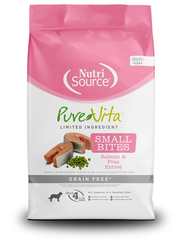 Pure Vita Small Bites Salmon Grain Free 4lbs for Dogs