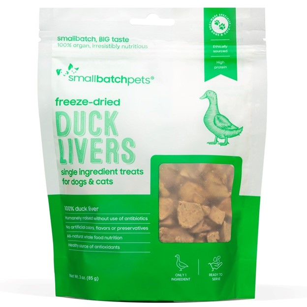 Small Batch Freeze-Dried Duck Liver 4oz For Dogs