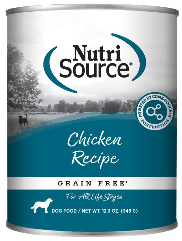 Nutri Source Chicken Grain Free 12.3oz Case for Dogs