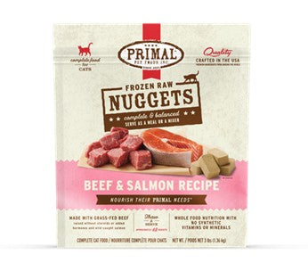 Primal Frozen Beef & Salmon 3lbs for Cats