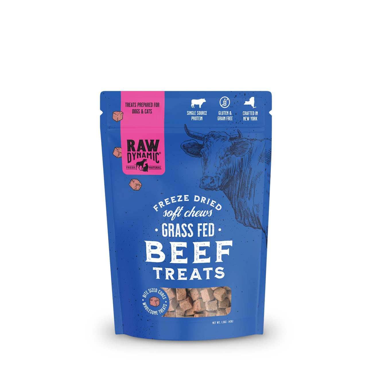 Raw Dynamic Freeze Dried Beef Treat 1.5oz For Dogs