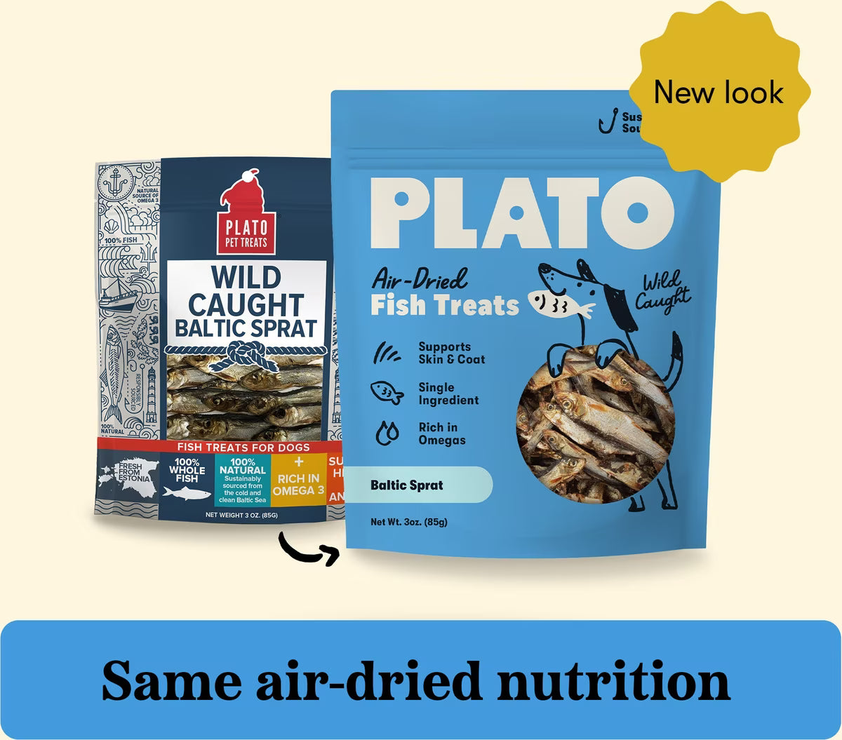 Plato Wild Caught Baltic Sprat 3oz For Dogs