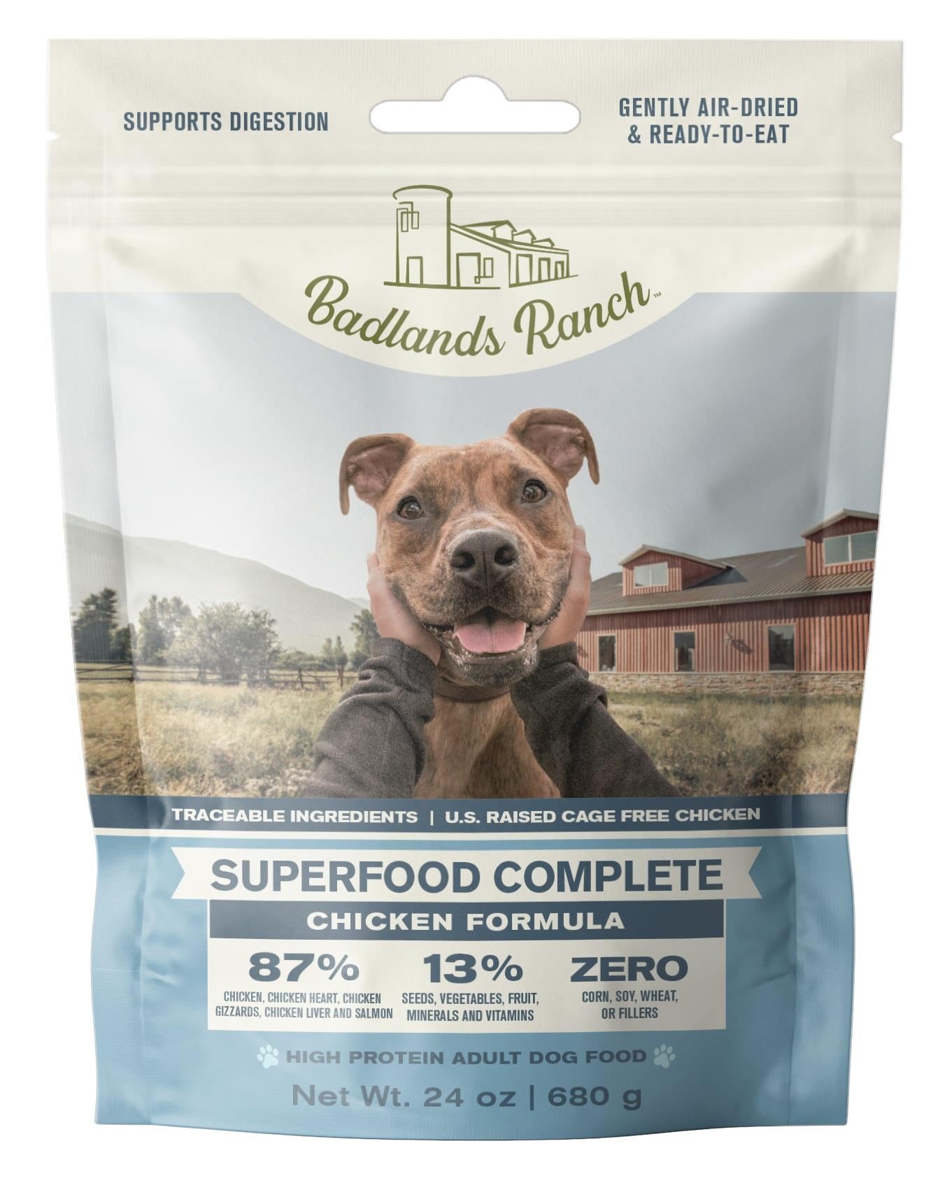 Badlands Ranch Air Dried Superfood Chicken Formula 24oz For Dogs