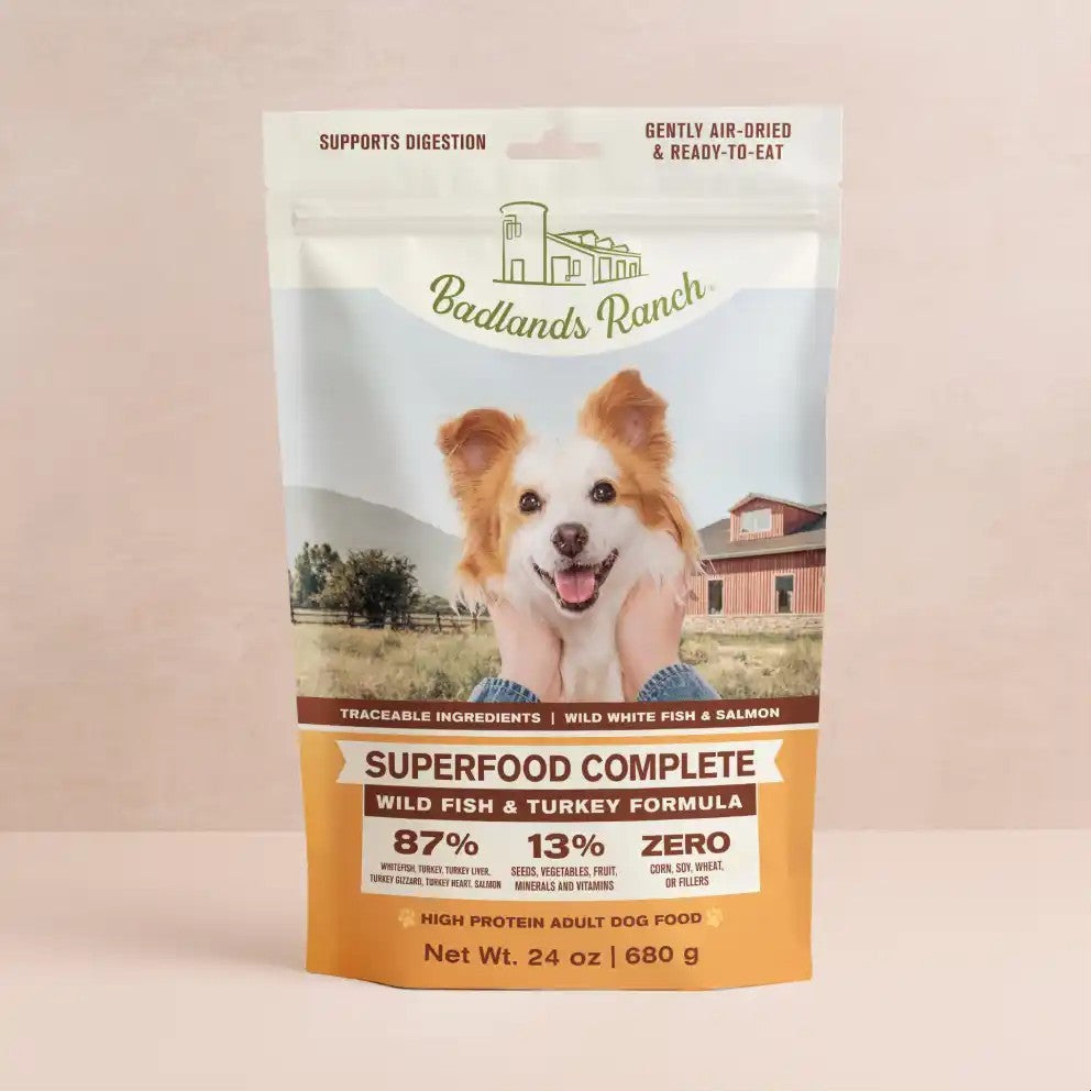Badlands Ranch Air Dried Superfood Wild Fish & Turkey Formula 24oz For Dogs