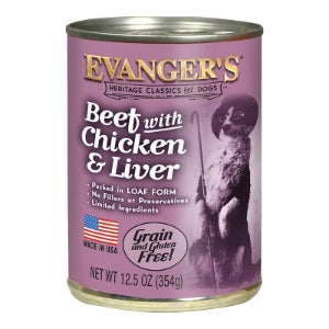 Evanger's Beef With Chicken & Liver Classic 12.5oz for Dogs