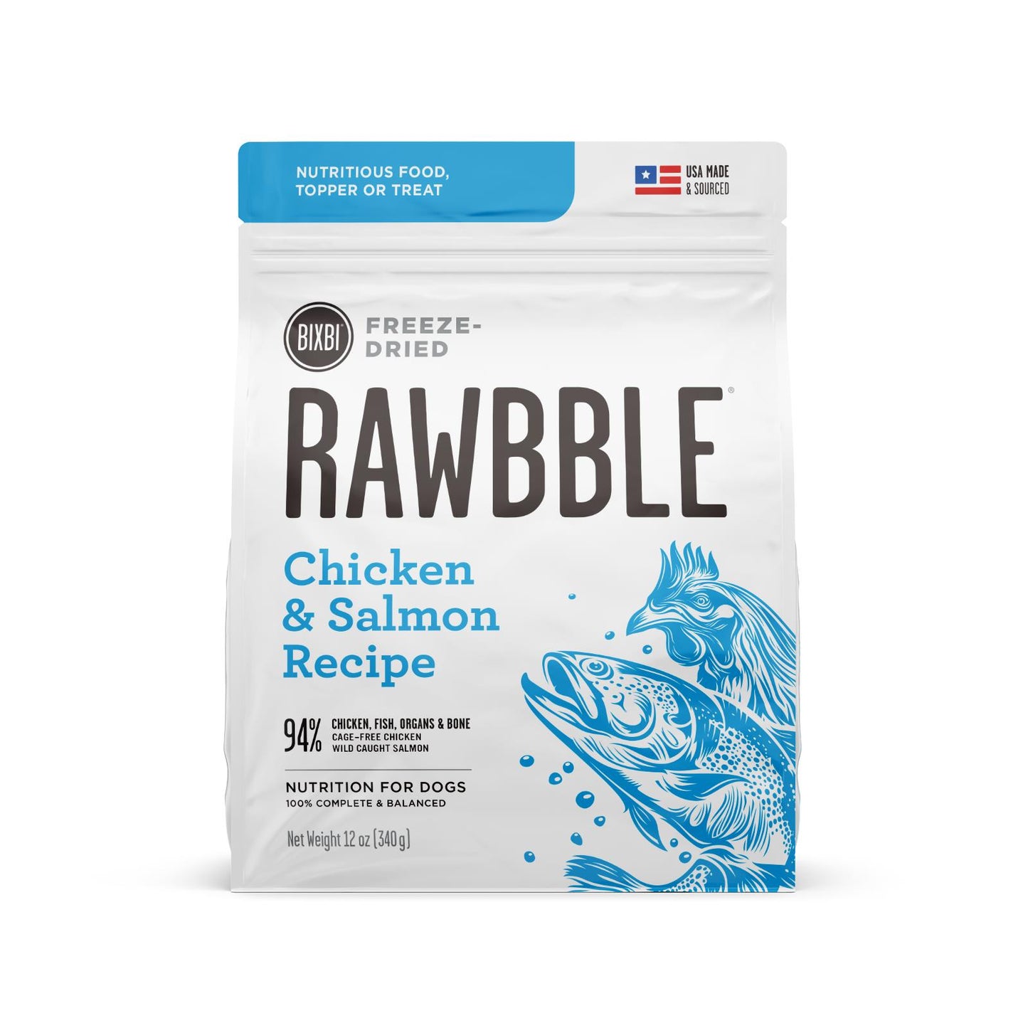 Rawbble Chicken & Salmon 12oz for Dogs