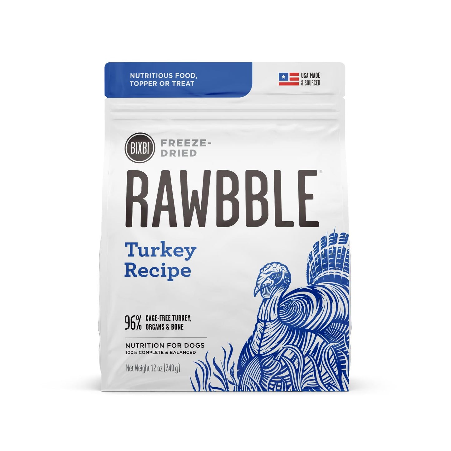 Rawbble Turkey Freeze-Dried 12oz for Dogs
