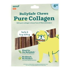 Woof Bully Safe Pure Collagen Chews 6" 10 pack For Dogs