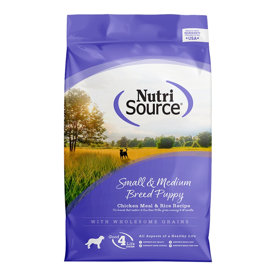 Nutri Source Small & Medium Breed Puppy Chicken & Rice 12lbs for Dogs