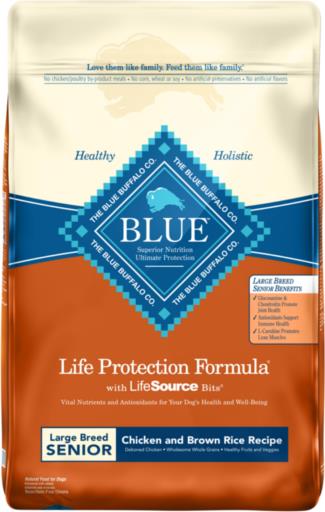 Blue Buffalo Large Breed Senior Chicken & Brown Rice 30lb For Dogs