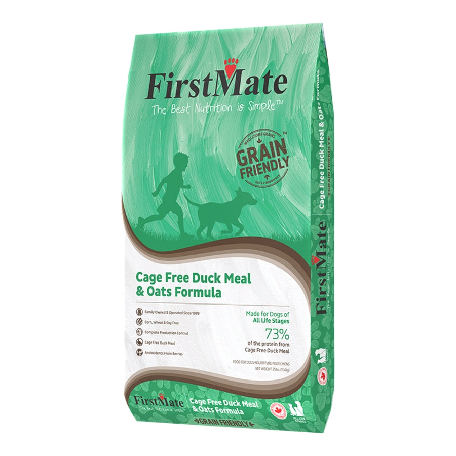 FirstMate Cage Friendly Duck & Oats 25lbs for Dogs