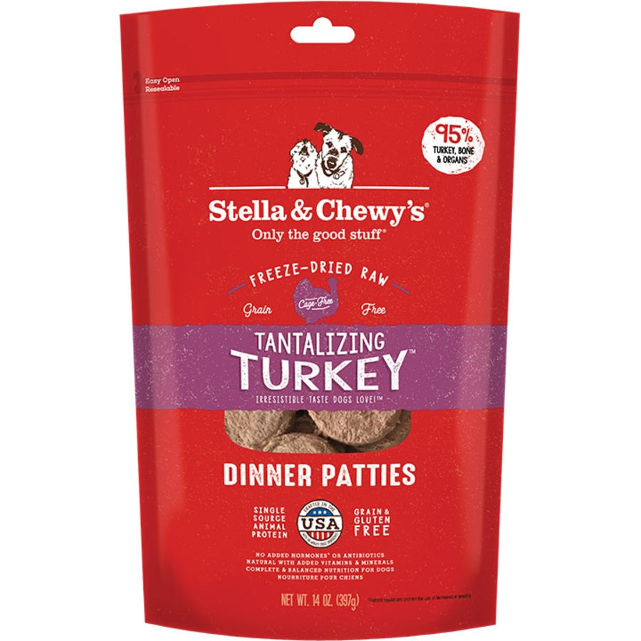 Stella & Chewy's Freeze Dried Patties Turkey 14oz for Dogs