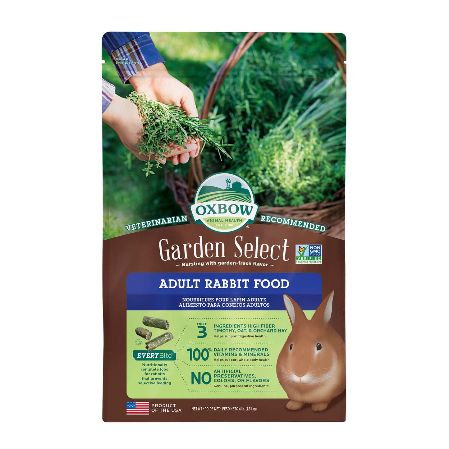 Oxbow Garden Select Adult Rabbit Food 4lbs