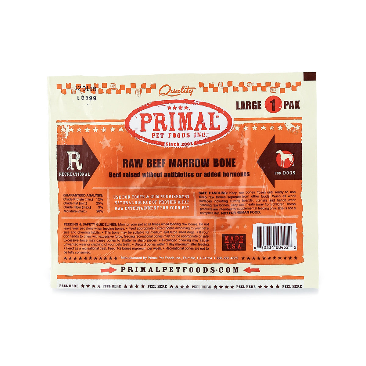 Primal Marrow Bone Single Large