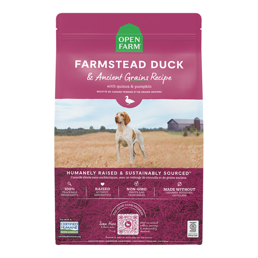 Open Farm Ancient Grains Farmstead Duck 22lb For Dogs