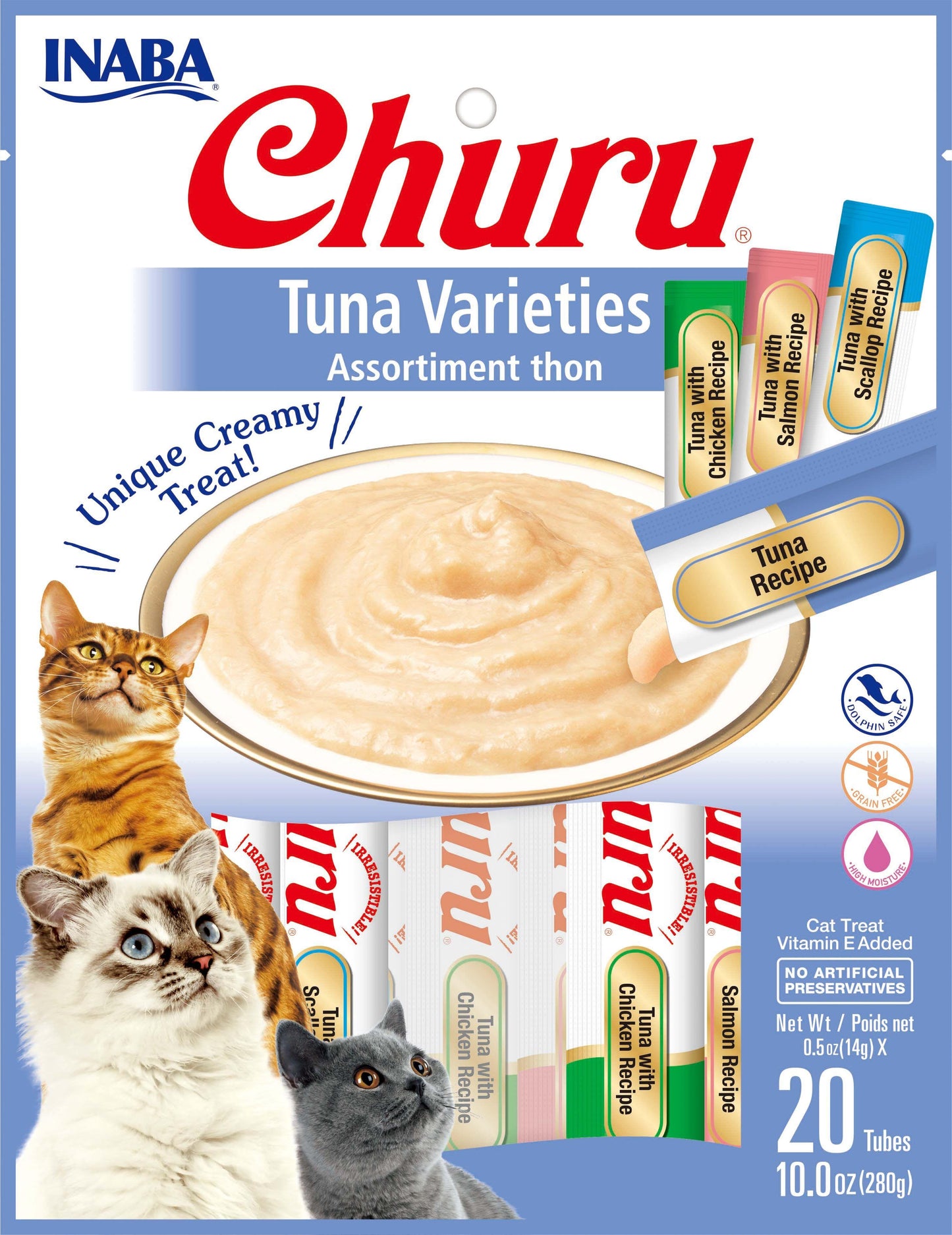 Churu Tuna Variety Pack Treats .5 oz 20 Tubes For Cats