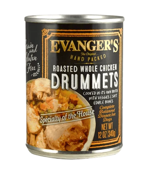 Evanger's Chicken Drummets 12oz for Dogs