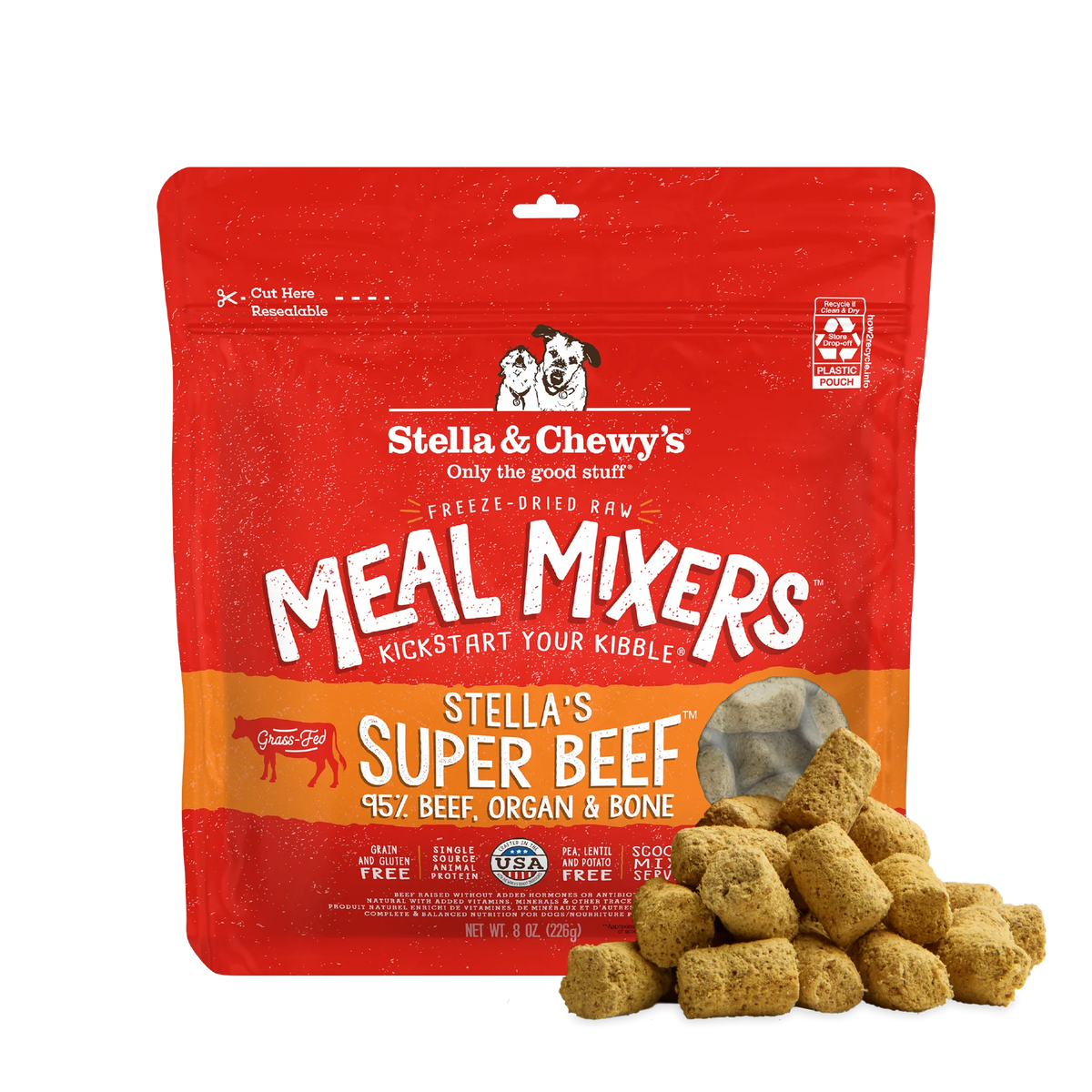 Stella & Chewy's Freeze Dried "Meal Mixers" Beef 8oz for Dogs