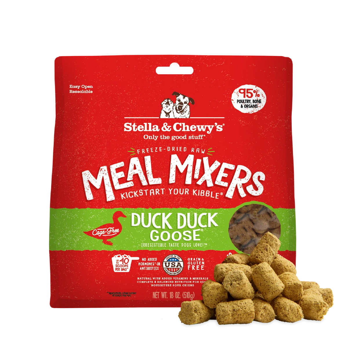Stella & Chewy's Freeze Dried "Meal Mixers" Duck/Goose 18oz for Dogs