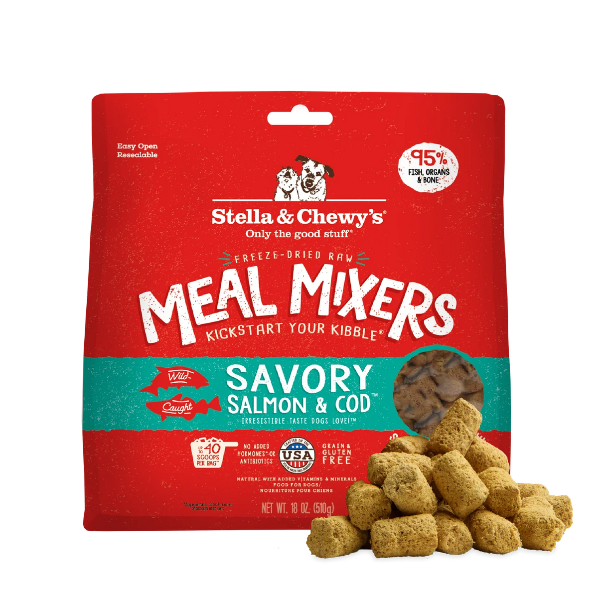 Stella & Chewy's Freeze Dried "Meal Mixers" Salmon/Cod 18oz for Dogs