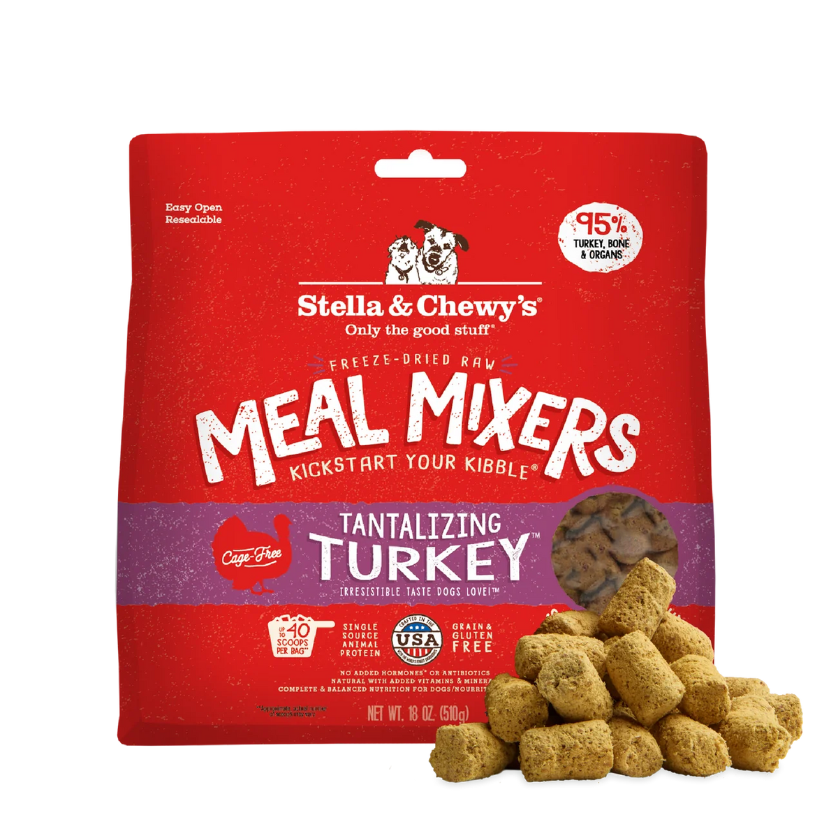 Stella & Chewy's Freeze Dried "Meal Mixers" Turkey 18oz for Dogs