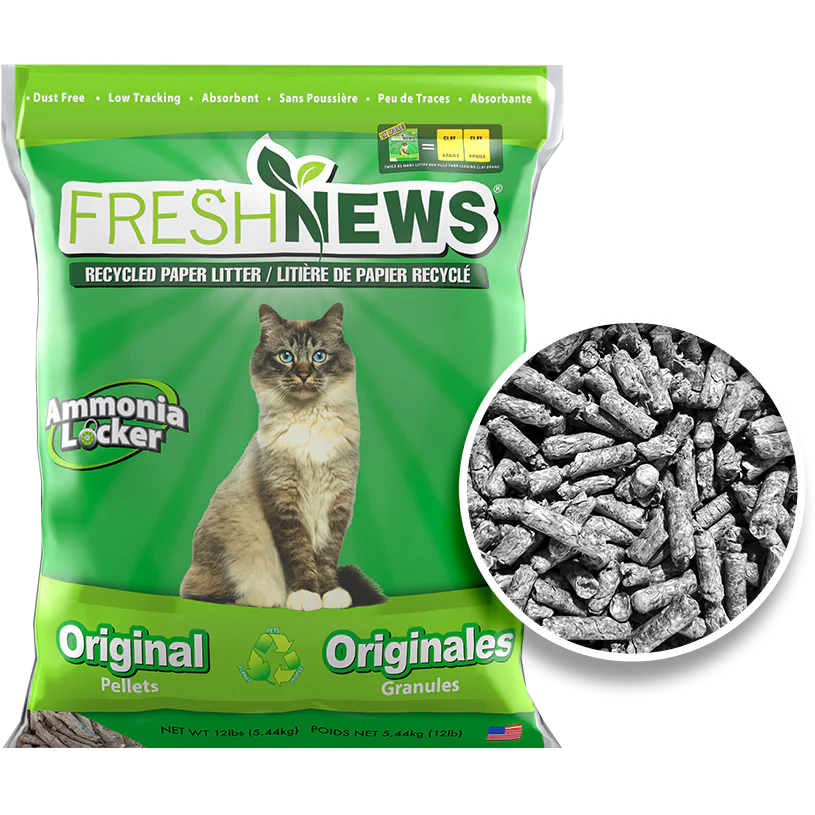 Fresh News Unscented Non-Clumping Paper Cat Litter 12lb