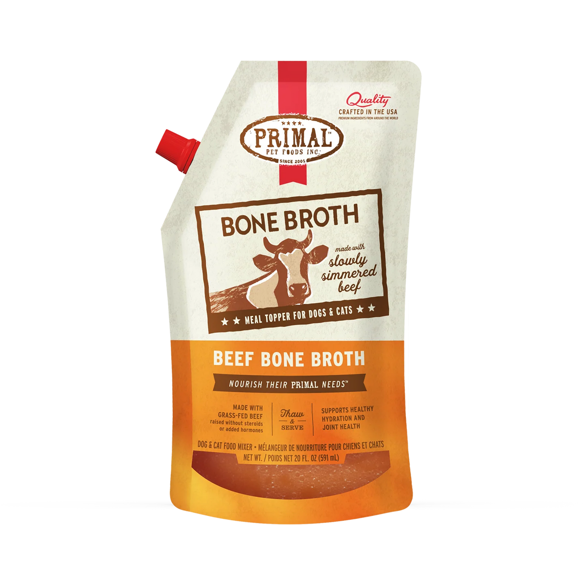 Primal Beef Bone Broth 20oz for Dogs