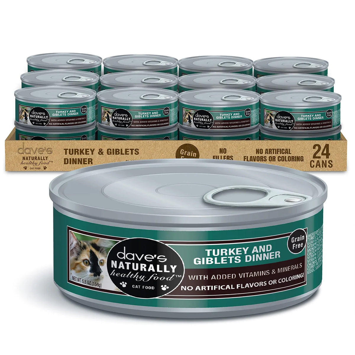 Dave's Green Free Turkey Giblets 5.5oz for Cats