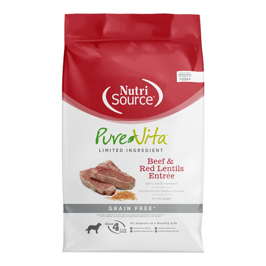 Pure Vita Grain Free Beef & Red Lentils 4lbs for Dogs