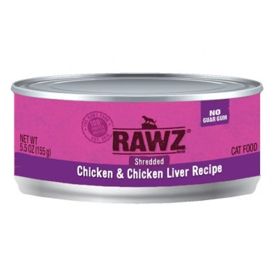 Rawz Shredded Chicken & Chicken Liver 5.5oz for Cats