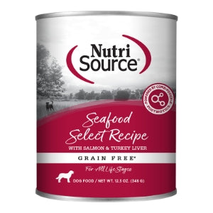 Nutri Source Seafood Grain Free 12.3oz 12pk Case For Dogs