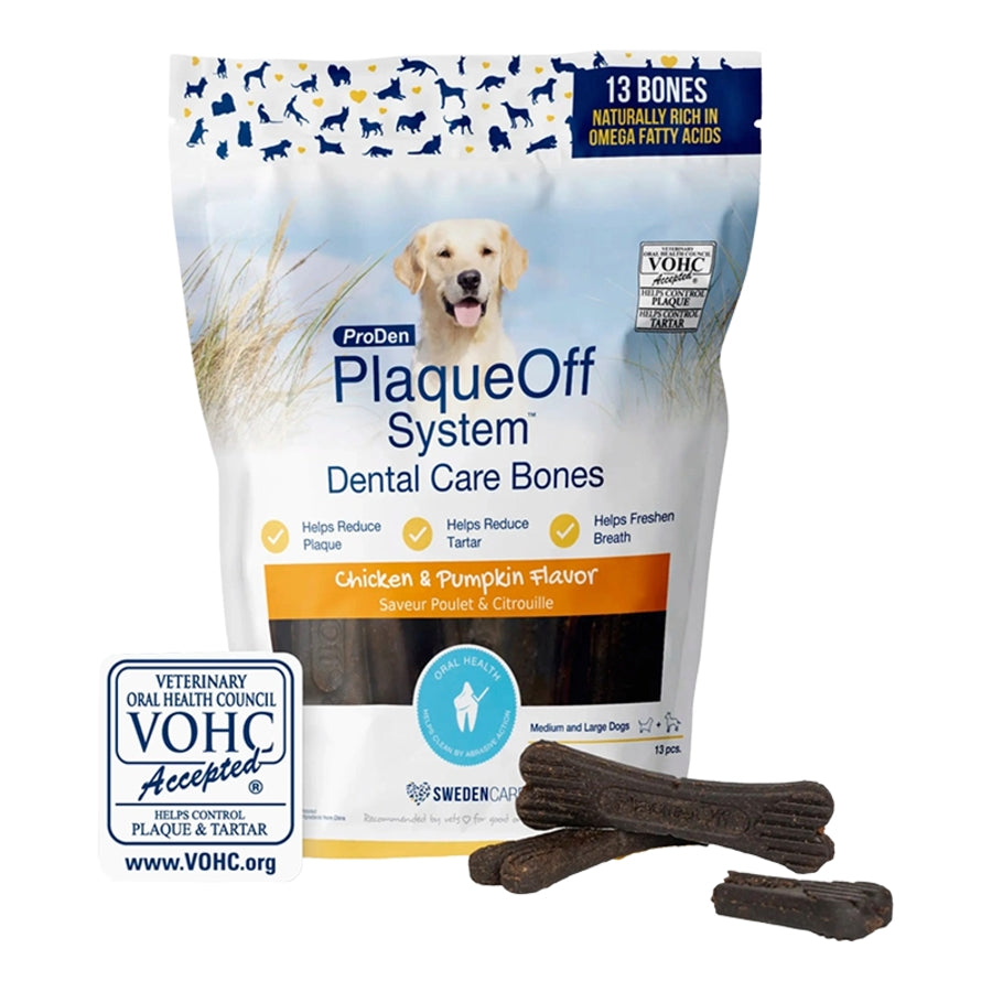 Plaque Off Dental Dental Care Bones Chicken & Pumpkin 17oz For Dogs