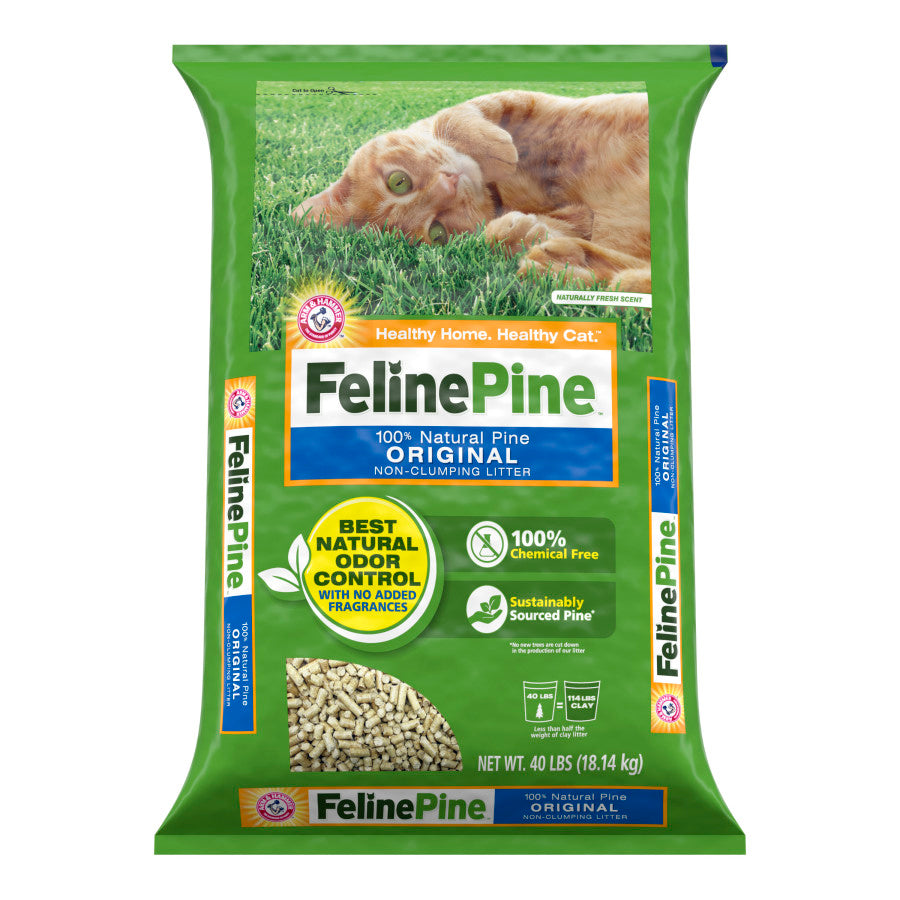 Feline Pine Original Non-Clumping Litter 40lb for Cats