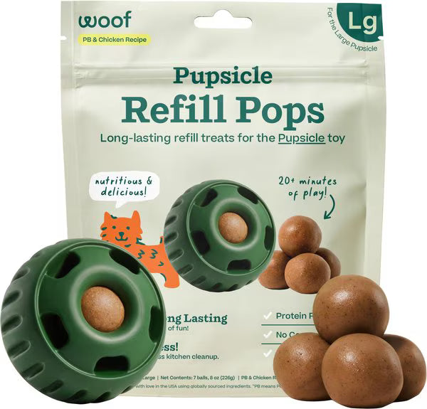 Woof Pupsicle Refill Pops PB & Chicken Large for Dogs