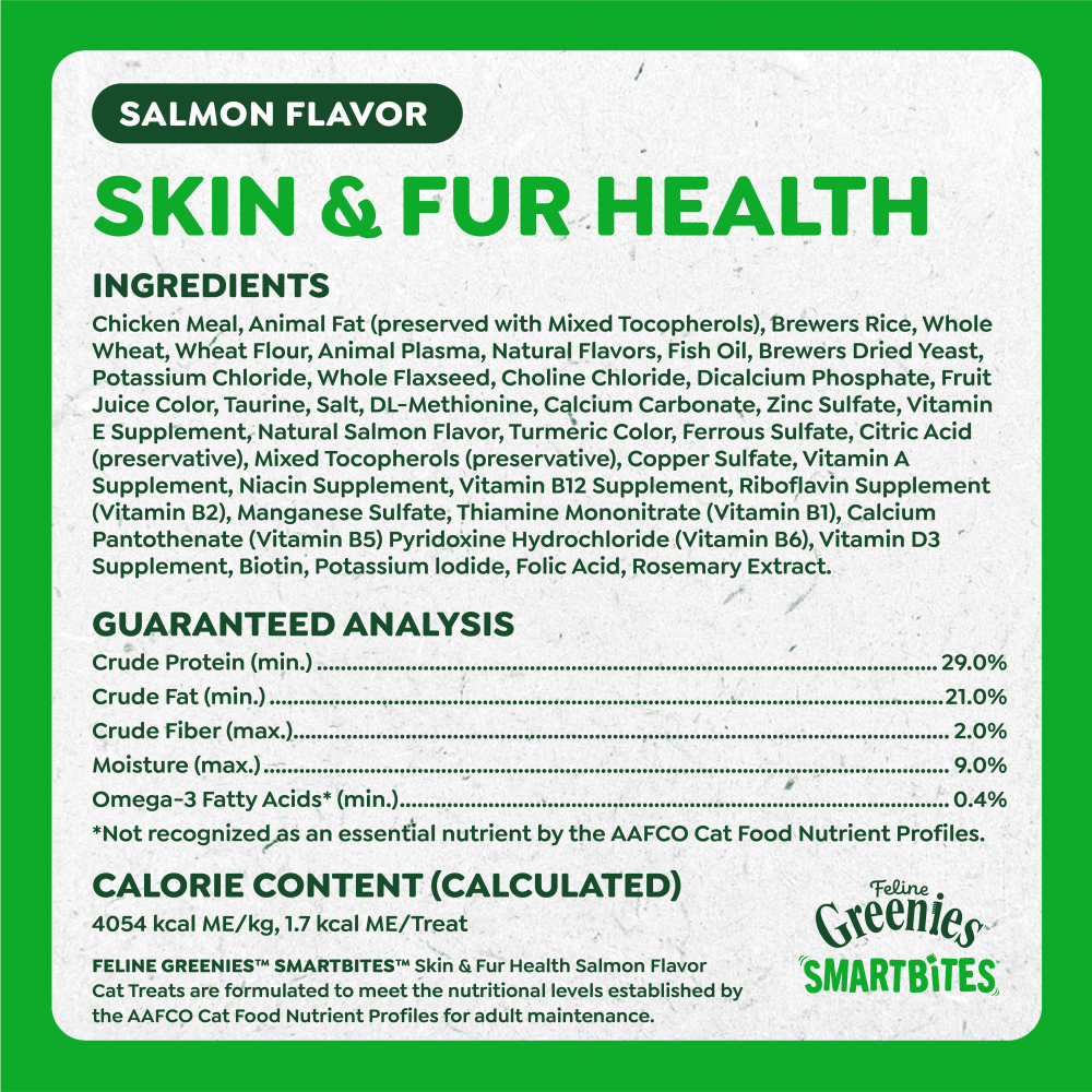 Greenies Salmon SkinFur 2.1oz for Cats