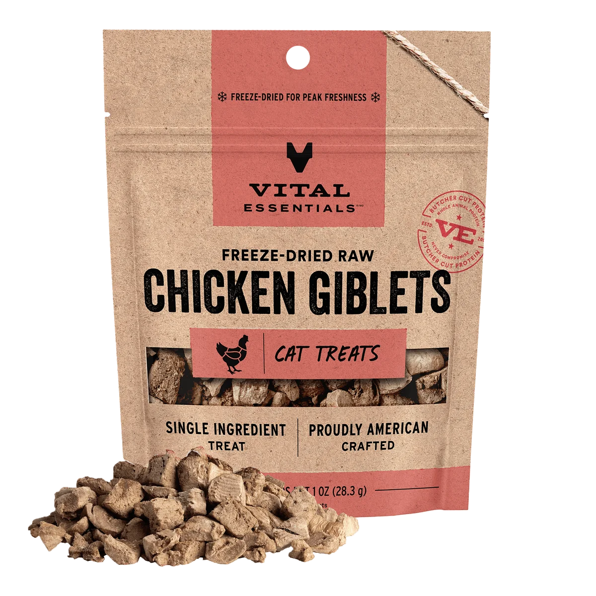 Vital Essentials Chicken Giblets Freeze Dried 1.oz for Cats