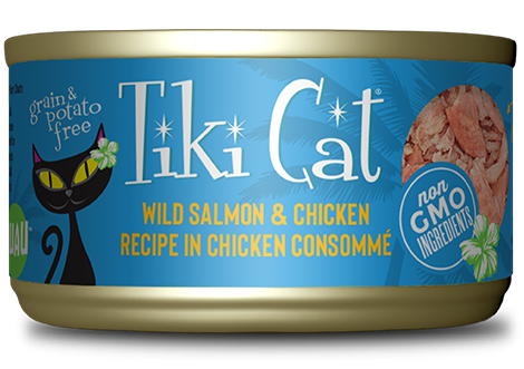 Tiki Cat Napili Luau Salmon Chicken 2.8oz Case for Cats